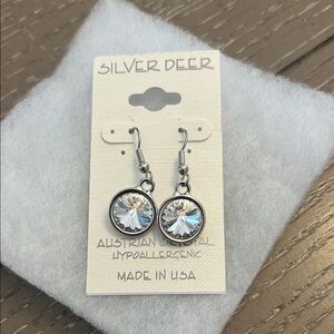 NWT Silver Deer Australian Crystal Drop Earrings